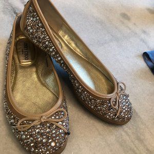 Jimmy Choo Shoes - Nude with Crystals Flats
